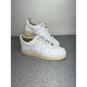 Nike Air Force 1 Low White Leather Sneakers Mens Size 9 Pre-Owned